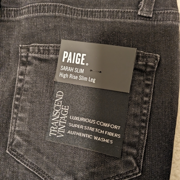 *MOVING SALE*- NWT Paige Denim Sarah Slim Jeans- Black size 25 - Picture 4 of 7